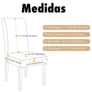 Foto 2 | Foto 2 | Pack De 6 Fundas De Asiento Para Sillas Cuadrille - Venta Internacional.