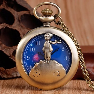 Foto 2 | Foto 2 | Reloj De Bolsillo El Principito De Cuarzo De Metal De 4 Cm Con Cadena - Venta Internacional.