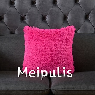 Foto 1 | Foto 1 | Pack De 2 Fundas De Cojín Furry De 45 X 45 Cm Poliéster Fucsia - Venta Internacional.