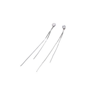 Foto 1 | Foto 1 | Pendientes Largos Tipo Argolla Chapados En Plata 5 2 Cm - Venta Internacional.