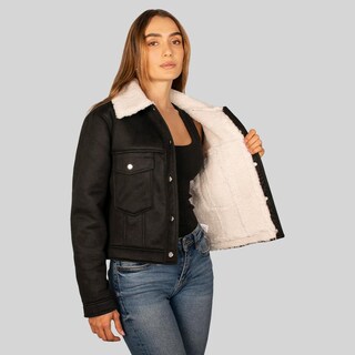 Foto 1 | Foto 1 | Chamarra Para Mujer De Gamuza Negro