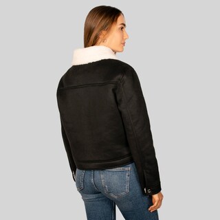 Foto 5 | Foto 5 | Chamarra Para Mujer De Gamuza Negro