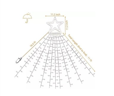Foto 4 | Foto 4 | Guirnalda De Luces Navideñas Con Forma De Cascada 300 Led Cálidos 3 M - Venta Internacional.