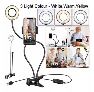 Foto 2 | Foto 2 | Lámpara De Escritorio Con Anillo De Luz Led Para Fotografía Selfie Tiktok 2 En 1 - Venta Internacional.