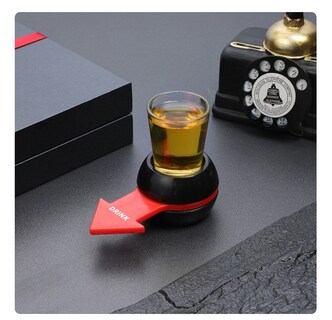 Foto 2 | Foto 2 | Spin Drinking Game Pointer Shot Spinner Con Vaso De Cristal - Venta Internacional.
