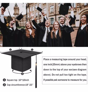 Foto 3 | Foto 3 | Gorra De Graduación J  8 Piezas  Borla Ajustable  Para Adultos  Escuela Secundaria - Venta Internacional.