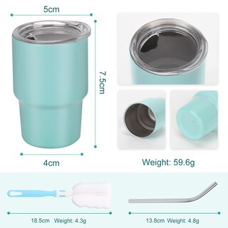 Foto 3 | Foto 3 | Tumbler Shot Glass Aokdlia Mini De 90 Ml Con Pajita  Juego De 6 Y 2 Cepillos - Venta Internacional.