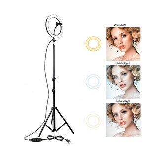 Foto 1 | Foto 1 | Anillo De Luz Con Trípode Para Teléfono Celular 26 Cm - Venta Internacional.