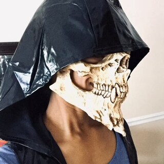 Foto 6 | Foto 6 | Cubierta Facial Tixiyu  Espeluznante Esqueleto De Halloween  De Látex  Tamaño Adulto - Venta Internacional.