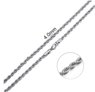 Foto 3 | Foto 3 | Collar De Acero Inoxidable Con Cadena Torbillon De 4 Mm Y 60 Cm Para Hombre - Venta Internacional.