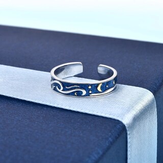 Foto 2 | Foto 2 | Anillo Van Gogh De Plata 925 Ajustable Galvanizado Y Rodio - Venta Internacional.
