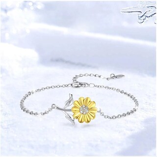 Foto 2 | Foto 2 | Pulsera Girasol De Plata 925 Bañada En Oro Para Mujer - Venta Internacional.