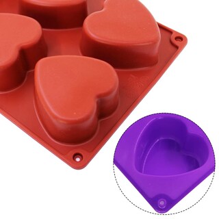Foto 4 | Foto 4 | Molde De Silicona Findtop Con 6 Cavidades En Forma De Corazón (morado/rojo/marrón) - Venta Internacional.