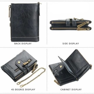 Foto 2 | Foto 2 | Cartera Antimagnética De Piel Ecológica Con Cadena Para Hombre - Venta Internacional.