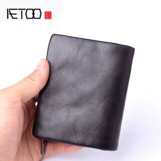 Foto 2 | Foto 2 | Billetera Aetoo Cartera Corta Retro De Piel De Primera Capa - Venta Internacional.