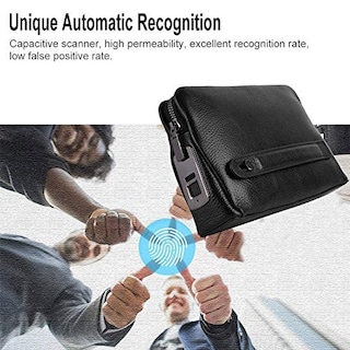Foto 4 | Foto 4 | Cartera Inteligente Con Huella Digital Nannday De Cuero Negro Para Hombre - Venta Internacional.
