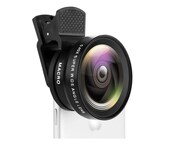 Lente Macro Gran Angular 12.5x para Teléfono Móvil 0.45x Modelo Negro