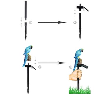 Foto 4 | Foto 4 | Iluminación Solar Para Exteriores Con Forma De Estaca Luz Led Azul Parrot - Venta Internacional.