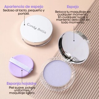 Foto 3 | Foto 3 | Polvo Mitificado Cremoso Invisible Maquillaje Mate Candy Bella (celeste)
