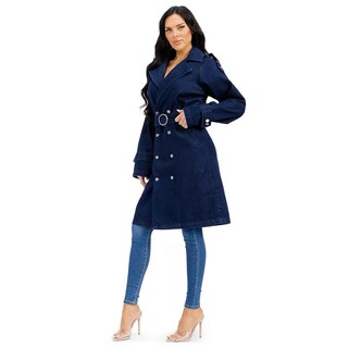 Foto 2 | Foto 2 | Gabardina De Mezclilla Roman Fashion /juvenil Dc001 (mezclilla Tono Oscuro) Azul Oscuro