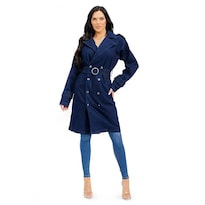 Gabardina De Mezclilla Roman Fashion /juvenil  Dc001 (mezclilla Tono Oscuro) Azul Oscuro