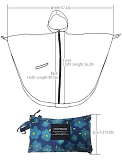 Foto 5 | Foto 5 | Poncho De Lluvia Freesmily Para Mujer Poliéster Impermeable Azul - Venta Internacional.