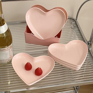 Foto 2 | Foto 2 | Plato Para Servir De Plástico Con Diseño De Corazón (5 Platos Con Soporte) - Venta Internacional.