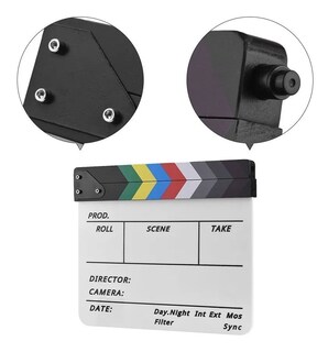 Foto 2 | Foto 2 | Clapperboard Cinema Clapperboard Professional Acrílico Blanco - Venta Internacional.
