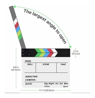 Foto 6 | Foto 6 | Clapperboard Cinema Clapperboard Professional Acrílico Blanco - Venta Internacional.