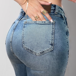 Foto 3 | Foto 3 | Jeans Mom Mujer Azul Deslavado Tiro Alto