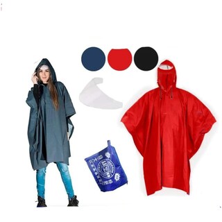 Foto 1 | Foto 1 | Poncho Impermeable Con Visera Y Funda Roja - Venta Internacional.
