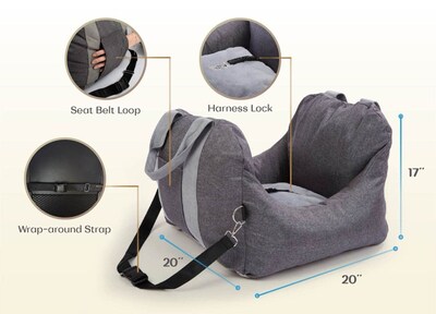 Foto 3 | Foto 3 | Asiento De Coche Para Perros Pet Awesome Puppy Booster Cama Transportadora De Viaje - Venta Internacional.