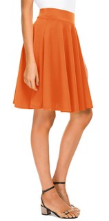 Foto 1 | Foto 1 | Falda Urban Coco Básica Para Mujer Midi Acampanada Cintura Alta Naranja - Venta Internacional.