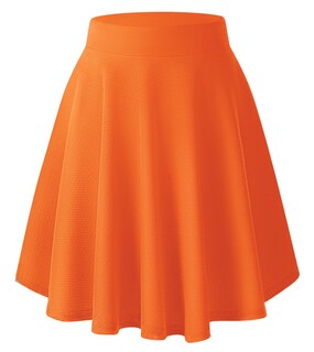 Foto 3 | Foto 3 | Falda Urban Coco Básica Para Mujer Midi Acampanada Cintura Alta Naranja - Venta Internacional.