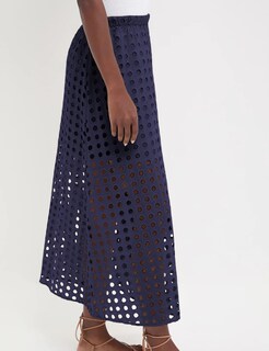 Foto 3 | Foto 3 | Falda Ailoqing 2025 Casual Casual Larga Para Mujer Algodón Azul Marino - Venta Internacional.