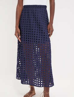 Foto 5 | Foto 5 | Falda Ailoqing 2025 Casual Casual Larga Para Mujer Algodón Azul Marino - Venta Internacional.