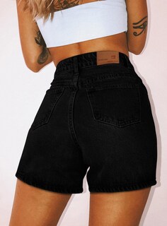 Foto 4 | Foto 4 | Pantalones Cortos Onlypuff Jean Para Mujer Cintura Alta Mezclilla Color Negro S - Venta Internacional.