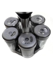 Foto 2 | Foto 2 | Juego De Tarros De Especias Remex 6 Tarros De Vidrio Con Base Metálica Giratoria - Venta Internacional.