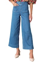 Jeans Allimy  Casual  Cintura Alta  Pernera Ancha Y Corta  Para Mujer - Venta Internacional.