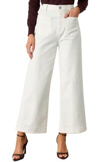 Foto 1 | Foto 1 | Vaqueros Cortos De Pierna Ancha Allimy Para Mujer Color Blanco Talla 12 - Venta Internacional.