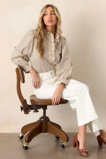 Foto 6 | Foto 6 | Vaqueros Cortos De Pierna Ancha Allimy Para Mujer Color Blanco Talla 12 - Venta Internacional.