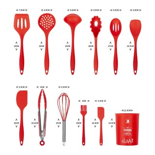 Foto 4 | Foto 4 | Juego De Utensilios De Cocina 12 Piezas Color Rojo Con Recipiente - Venta Internacional.