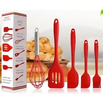 Juego De Utensilios De Cocina Con Espátulas De Silicona Y Pastelería  5 Unidades  Acero - Venta Internacional.