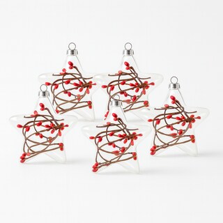 Foto 1 | Foto 1 | Esferas Navideñas Ideen Set 6 Rojas Estrellas