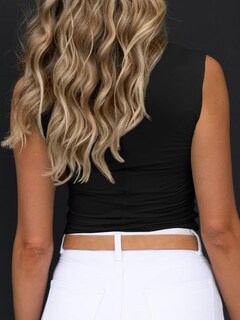 Foto 6 | Foto 6 | Camiseta Corta Tankaneo Para Mujer Sin Mangas Cuello Alto Color Negro - Venta Internacional.