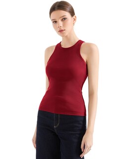 Foto 6 | Foto 6 | Camiseta Sin Mangas Suuksess 2025 Para Mujer Acolchada De Algodón Acanalado Color Rojo Vino - Venta Internacional.