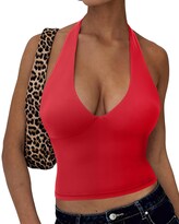 Camiseta Sin Mangas Omkagi Sexy Con Cuello En V Sin Mangas Para Mujer Y2k - Venta Internacional.