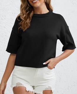 Foto 3 | Foto 3 | Jersey Corto Zdc Para Mujer Manga 3/4 Manga 3/4 Color Negro - Venta Internacional.