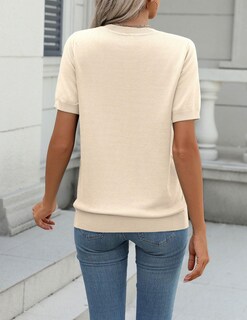 Foto 4 | Foto 4 | Jersey Zeagoo De Manga Corta Para Mujer Viscosa Color Albaricoque - Venta Internacional.