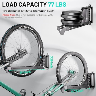 Foto 2 | Foto 2 | Portabicicletas Giratorio Para Montaje En Pared Paquete De 2 Unidades Byokay Con Capacidad Para 35 Kg - Venta Internacional.